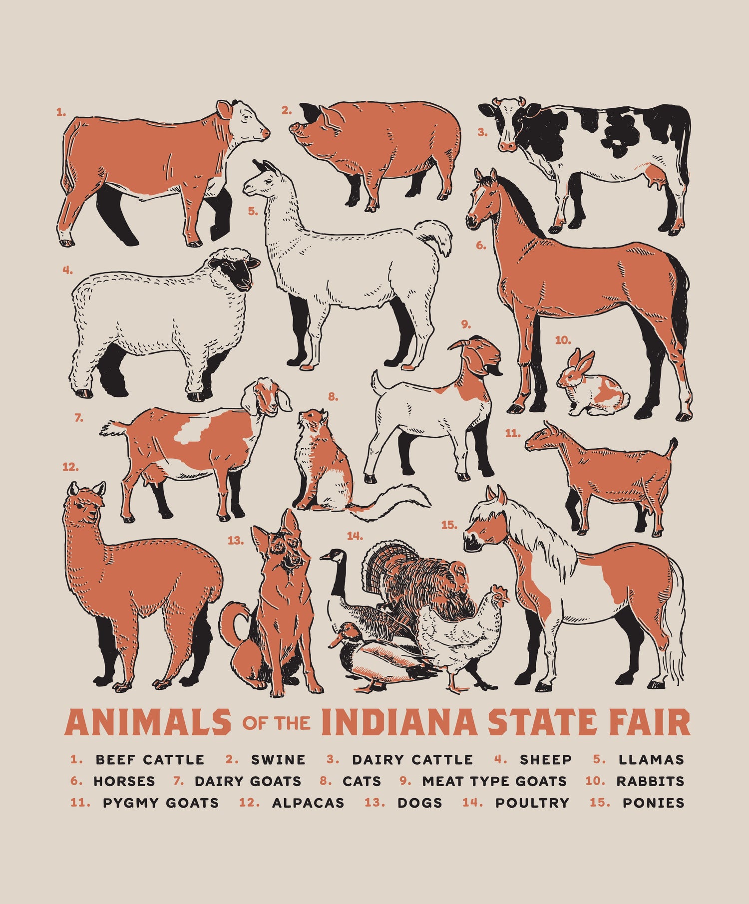Animals of the Indiana State Fair Design Collection