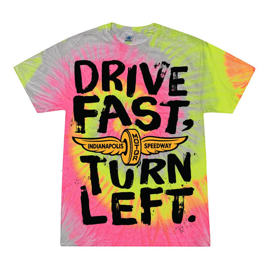 Drive Fast Turn Left Tie Dye Tee