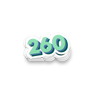 260 Area Code Sticker