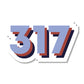 317 Area Code Sticker