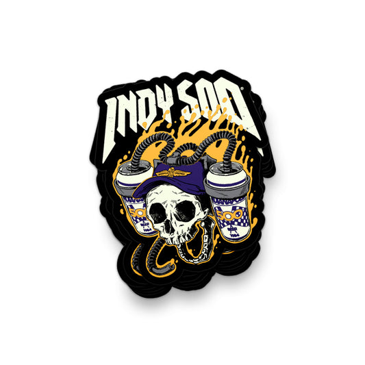 Indy 500 Skull Sticker