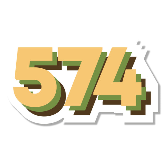 574 Area Code Sticker