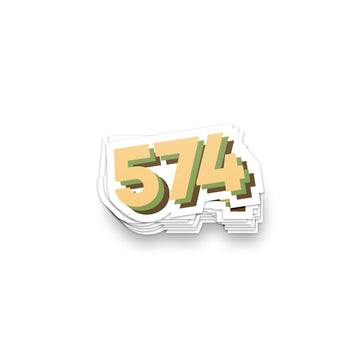 574 Area Code Sticker