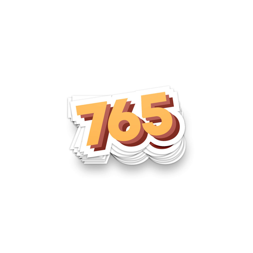 765 Area Code Sticker – United State of Indiana