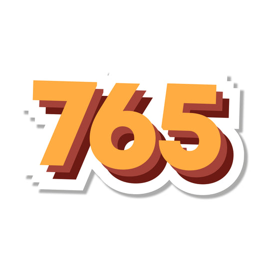 765 Area Code Sticker