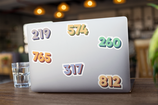 317 Area Code Sticker