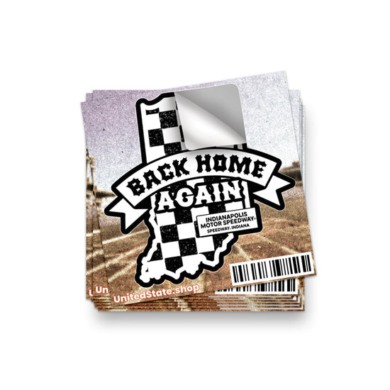 Back Home Again Sticker - United State of Indiana