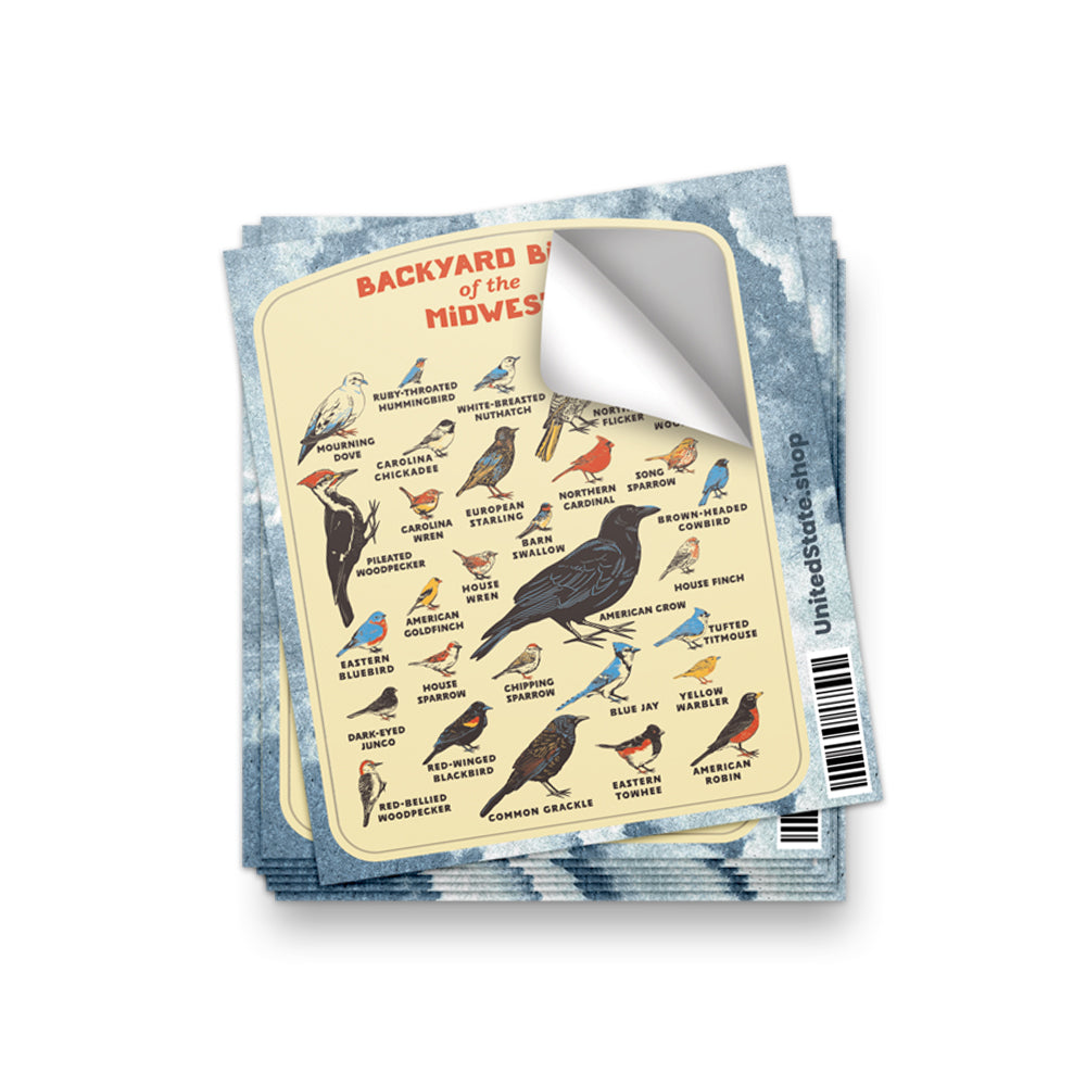 Backyard Birds of the Midwest Sticker - United State of Indiana