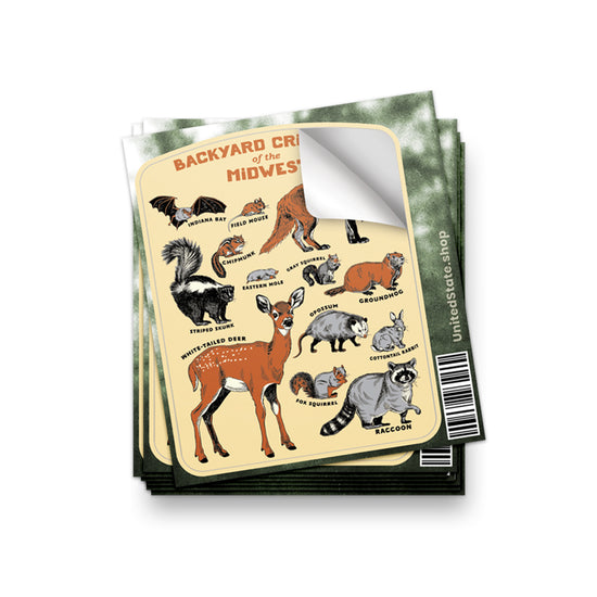Backyard Critters of the Midwest Sticker - United State of Indiana