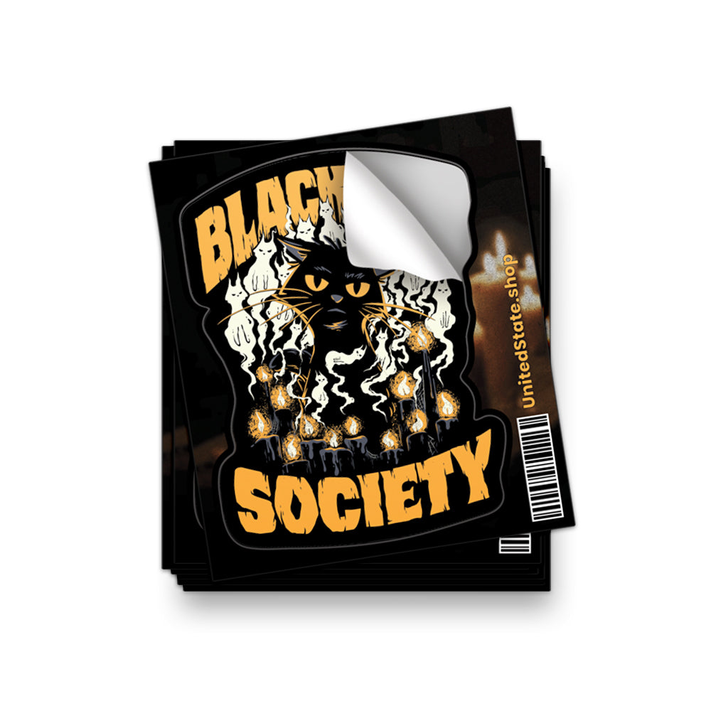 Black Cat Society Sticker - United State of Indiana