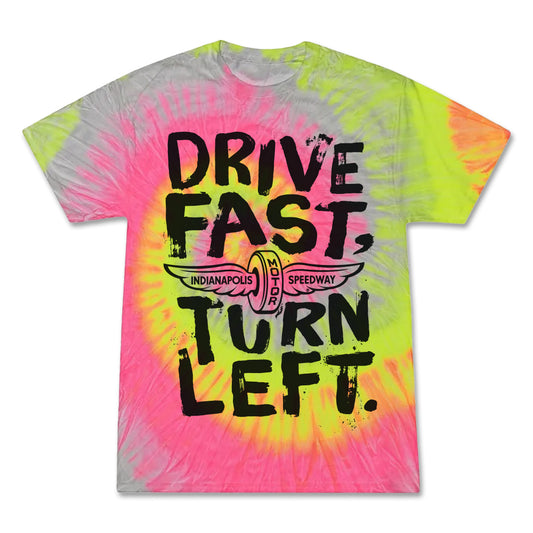 Drive Fast Turn Left Tie Dye Tee