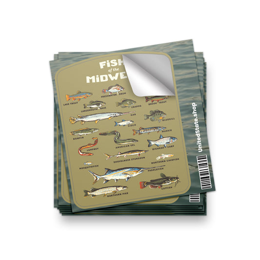 Fish of the Midwest Sticker - United State of Indiana