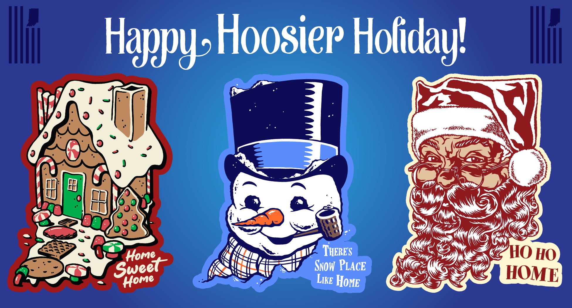 Happy Hoosier Holiday Sticker Set
