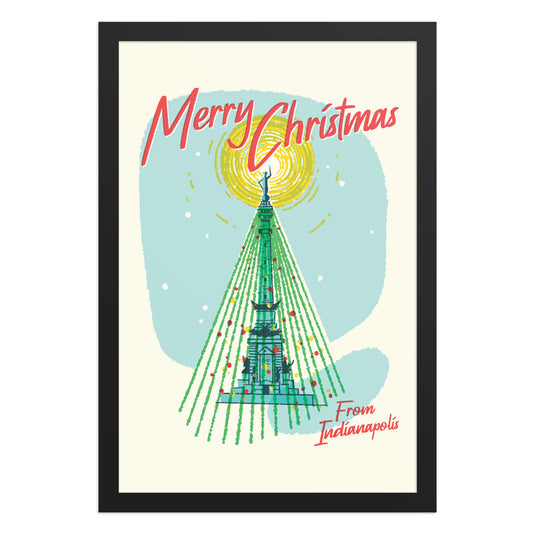 Indianapolis Monument Circle Christmas Poster