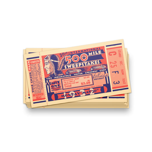 Indy 500 1932 Ticket Sticker