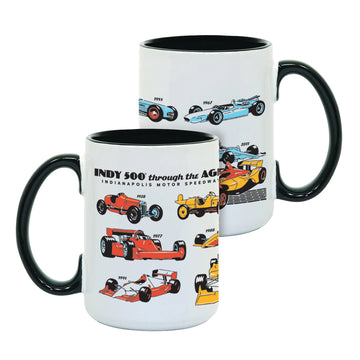 Indy Cars Through the Ages Mug
