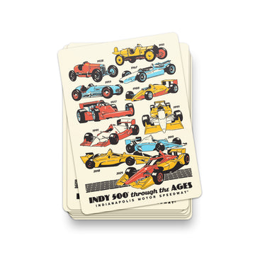 Indy Cars Through the Ages Sticker