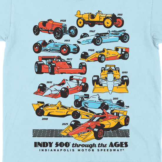 Indy Cars Through the Ages Youth Tee - United State of Indiana