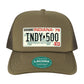 Indy 500 License Plate Laguna Cap