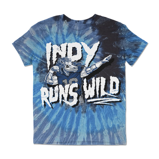 Indy Runs Wild Tie Dye Youth Tee