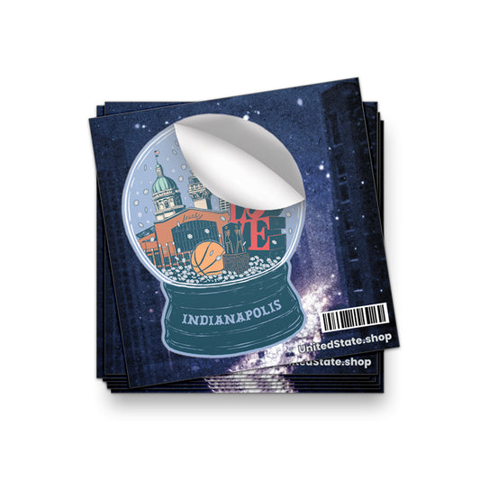 Indy Snow Globe Sticker