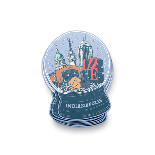 Indy Snow Globe Sticker