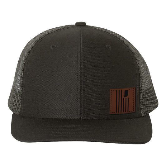 Leather USI Flag Trucker Cap