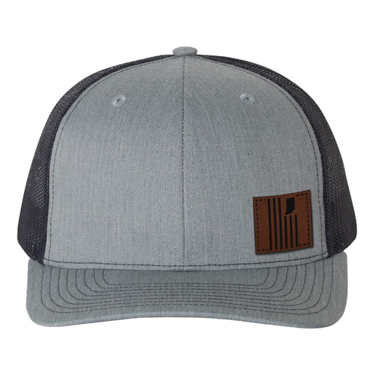 Leather USI Flag Trucker Cap