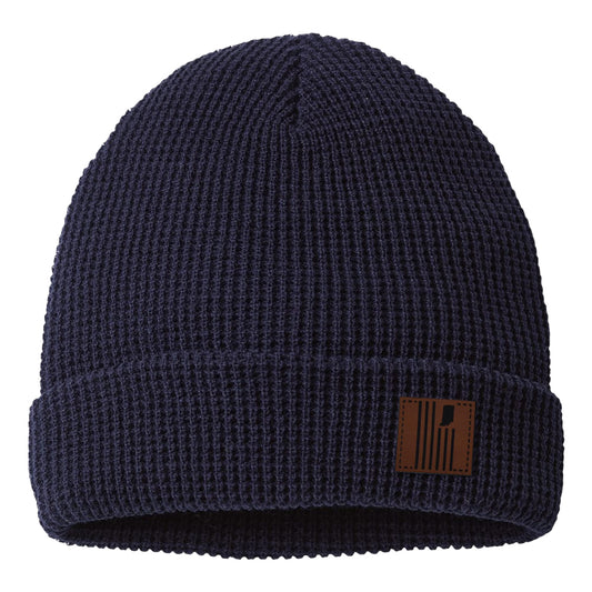 Leather USI Flag Waffle Beanie