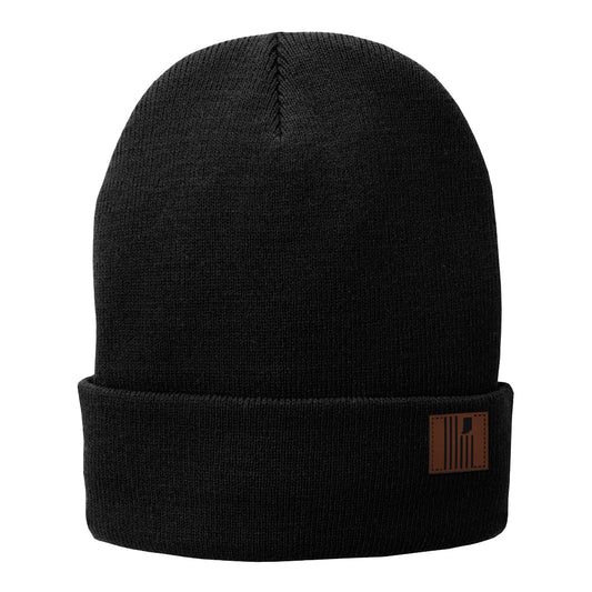 Leather USI flag Fleece-Lined Beanie