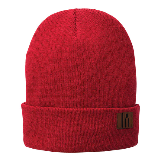 Leather USI flag Fleece-Lined Beanie