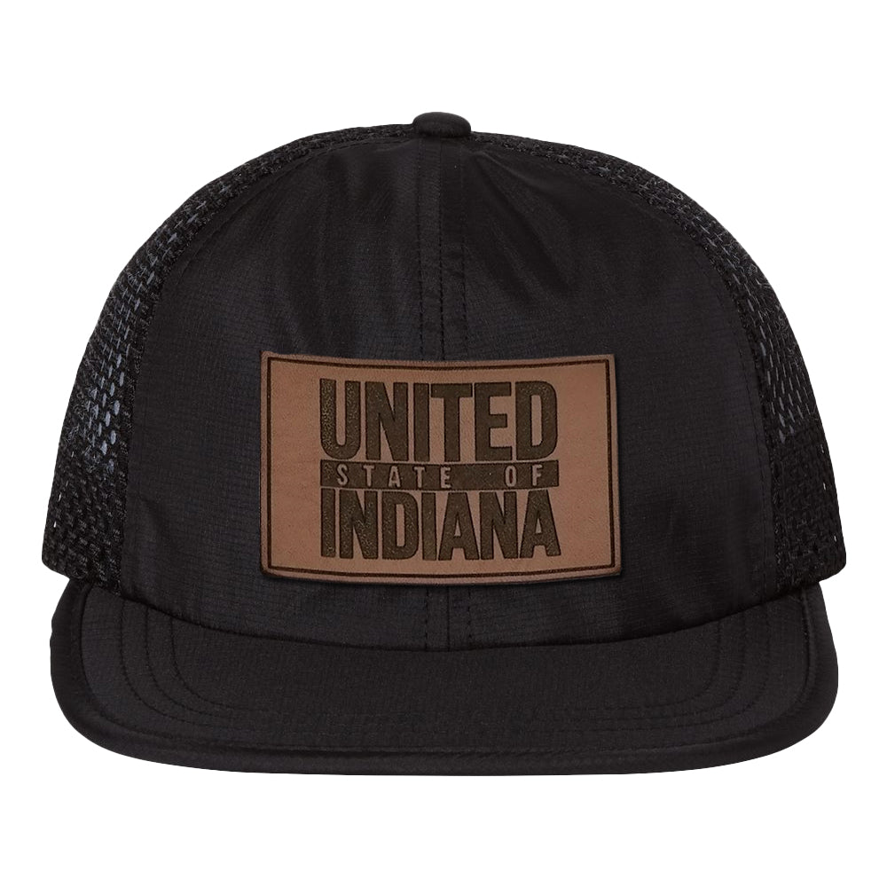Leather United State of Indiana Wide Set Mesh Hat