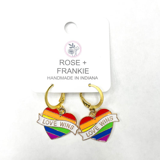 Love Wins Rainbow Dangle Earrings