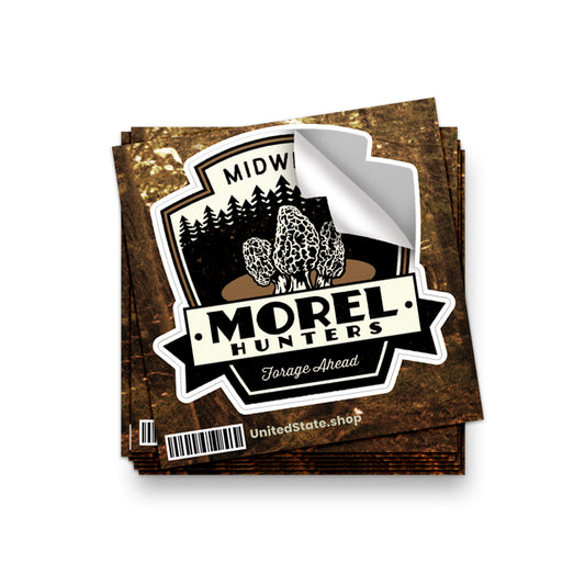 Midwest Morel Hunters Sticker - United State of Indiana