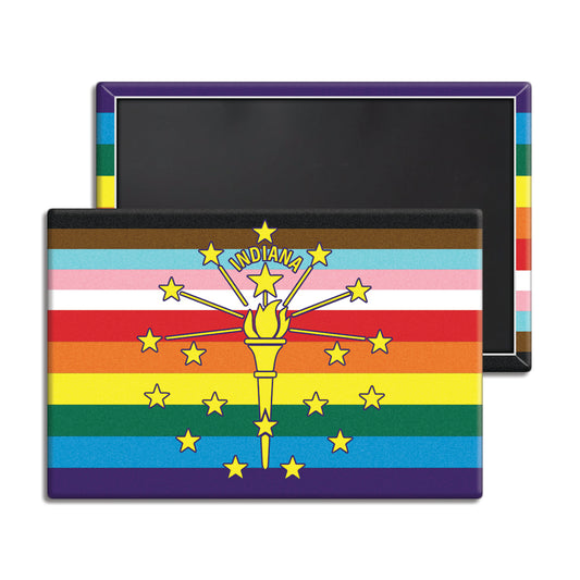 Progress Pride Torch and Stars Flag Magnet