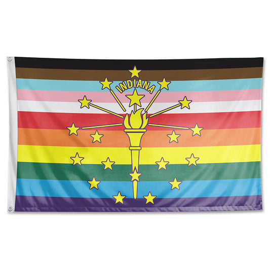 Indiana Torch Rainbow Pride Flag (3x5ft)