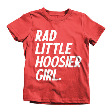Rad Little Hoosier Girl Toddler Tee - United State of Indiana