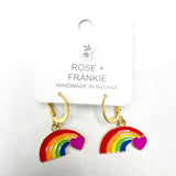 Rainbow Heart Dangle Earrings