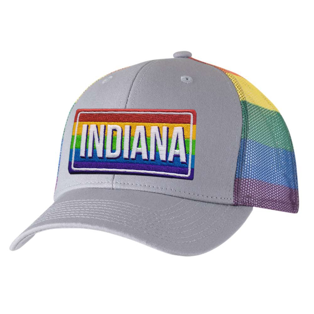 Rainbow Indiana Pride Trucker Cap