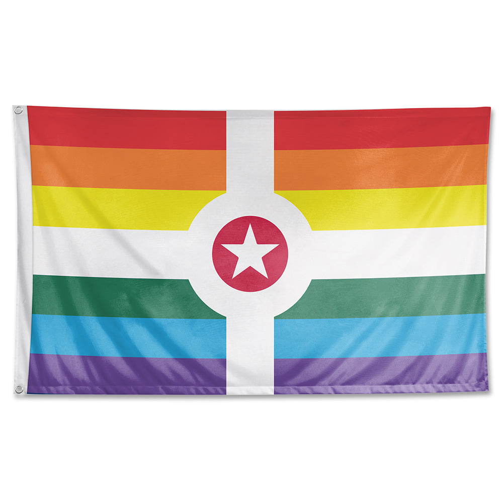Rainbow Indianapolis Flag (3x5ft)