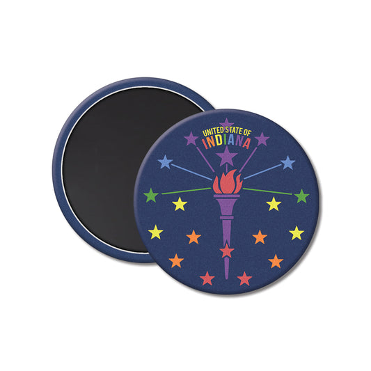 Rainbow Torch and Stars Magnet