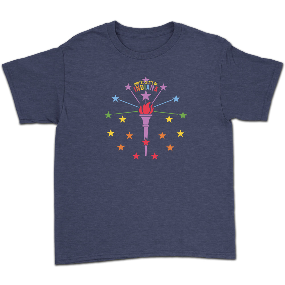 Rainbow Torch and Stars Youth Tee