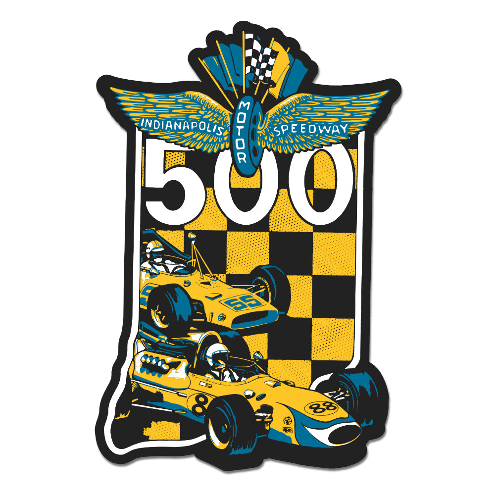 Retro Racing Sticker – United State of Indiana
