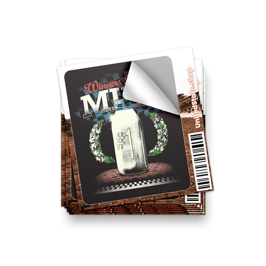 Retro Winners Drink Milk Sticker