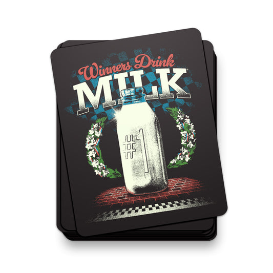 Retro Winners Drink Milk Sticker