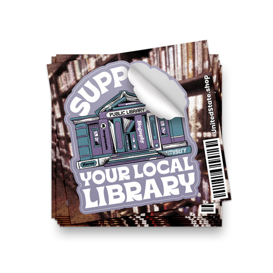 Support Your Local Library Sticker - United State of Indiana