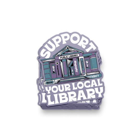 Support Your Local Library Sticker - United State of Indiana