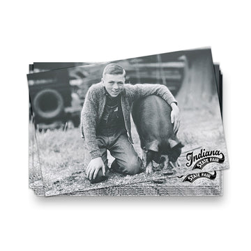 Vintage Boy and his Pig Postcard