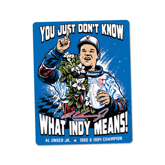 What Indy Means Sticker ***CLEARANCE***