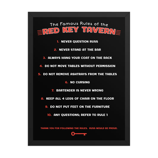 Red Key Rules Poster